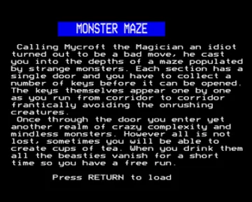 Monster Maze (19xx)(Micro User)[M-MAZE] screen shot title